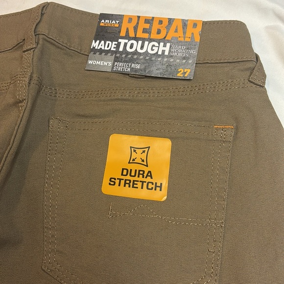 ✨Women’s Ariat Rebar Perfect Rise Stretch Made Tough Hard Working Shorts Size 27 - Picture 7 of 14